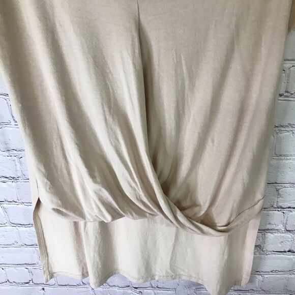 Suzy D London Ballet Pink Faux Wrap Drape VNeck Tee S/M - Picture 4 of 12